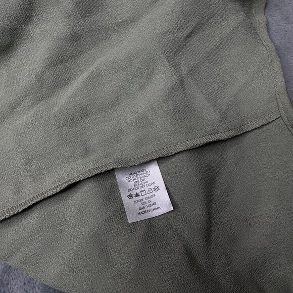 Milk & Honey Sz 3X Women's Blouse Army Green Flutter Ruffle Sleeve Top Shirt - Picture 9 of 13